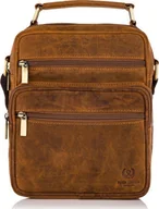 Teczki i aktówki - Paolo Peruzzi Listonoszka saszetka męska brązowa vintage PAOLO PERUZZI T-28-HBR - miniaturka - grafika 1