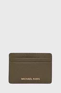 Portfele - MICHAEL Michael Kors etui na karty skórzane 34F9GF6D0L damski kolor zielony - miniaturka - grafika 1