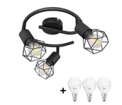 Lampy sufitowe - Globo - LED Oświetlenie punktowe XARA 3xE14/4W/230V czarne - miniaturka - grafika 1