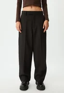 Spodnie damskie - Stradivarius Pantalón baggy vestir Czarny 38 - miniaturka - grafika 1