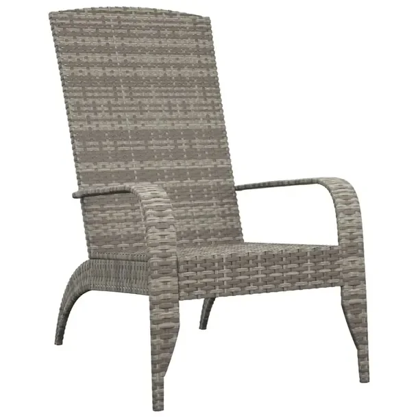 Krzesło Adirondack z polirattanu, szare, 59 x 76 x 94 cm