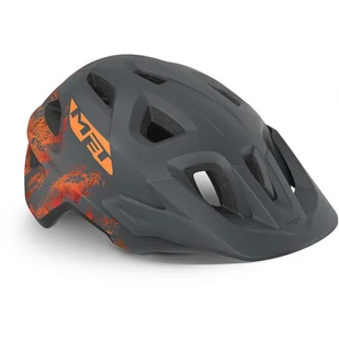 Dziecięcy kask rowerowy MET Eldar, szaro-pomarańczowy - matowy - Kaski rowerowe - miniaturka - grafika 1