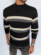Swetry męskie - Sweter męski półgolf w paski czarny Dstreet WX2127-2XL/3XL - miniaturka - grafika 1