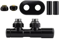 Zawory i kraniki - Zawór regulacyjny 50mm TWINS czarny błyszczący prawy Pex All in One - miniaturka - grafika 1