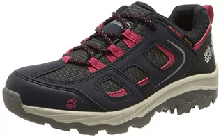 Buty dla chłopców - Jack Wolfskin Dziecięce buty trekkingowe Vojo Texapore Low K, unisex, ciemnoniebieskie/różowe, 10/11 UK dziecko - grafika 1