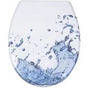 Deski sedesowe - AWD Interior Splash deska sedesowa wolnoopadająca biały/niebieski wzór AWD02181298 - miniaturka - grafika 1