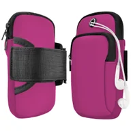 Etui i futerały do telefonów - ETUI POKROWIEC NA RAMIĘ NA TELEFON DO BIEGANIA (Różowe) - miniaturka - grafika 1