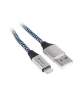 Huby USB - Tracer Kabel USB 2.0 iPhone AM Lightning 1m czarno-niebieski TRAKBK46269 - miniaturka - grafika 1