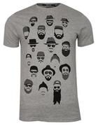 Koszulki męskie - Szary T-Shirt (Koszulka) z Nadrukiem -BRAVE SOUL- Męski, Okrągły Dekolt, Twarze, Brodacz, Barber - Brave Soul - miniaturka - grafika 1