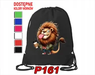 Torby szkolne - WOREK SZKOLNY NA WF BUTY DLA DZIECKA ZWIERZAKI ŚMIESZNE RÓŻNE + IMIĘ - miniaturka - grafika 1