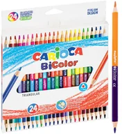 Przybory szkolne - Carioca Kredki ołówkowe trójkątne BiColor 24/48 - miniaturka - grafika 1