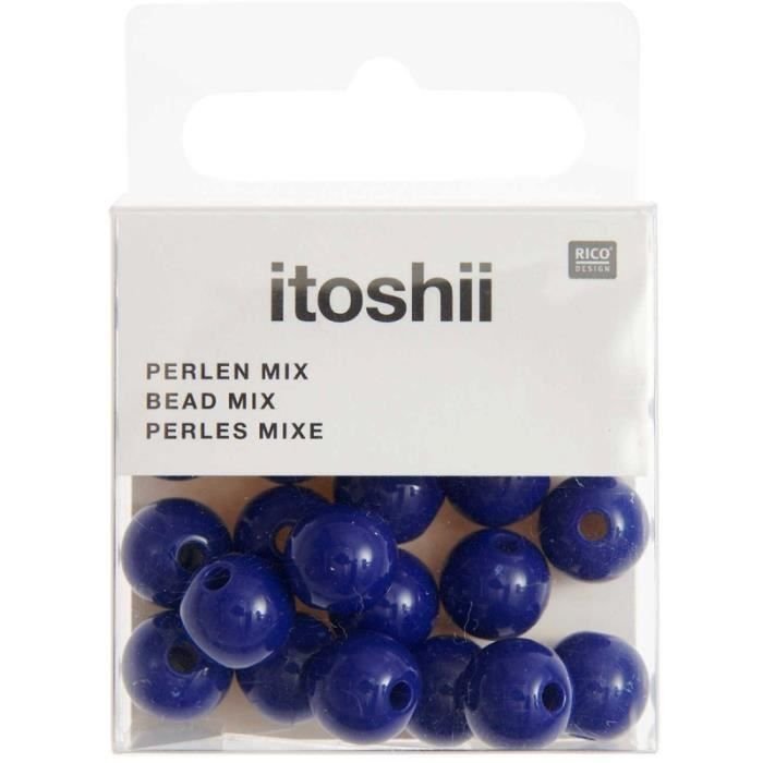 Koraliki plastikowe - Ciemnoniebieski - 10 mm - 24 szt