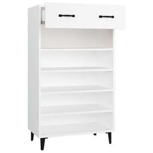 Lumarko Szafka na buty, biała, 60x35x105 cm, materiał drewnopochodny - Szafki na buty - miniaturka - grafika 8
