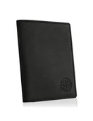Portfele - Betlewski, Portfel skórzany męski, czarny, 12x9,5 cm - miniaturka - grafika 1