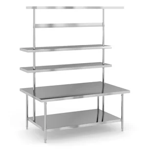 Stół roboczy ze stali nierdzewnej z nadstawką, 1500 x 950 x 2100 mm - Stoły gastronomiczne - miniaturka - grafika 1