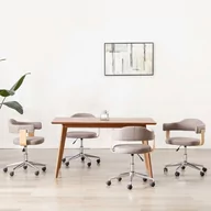 Krzesła - Obrotowe krzesła stołowe, 4 szt., taupe, gięte drewno i tkanina - miniaturka - grafika 1