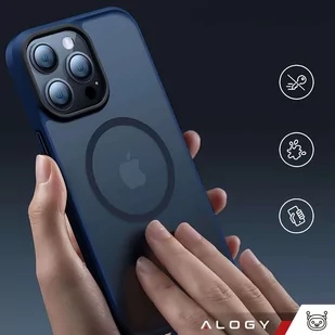 Etui do iPhone 14 Pro MagSafe Case obudowa ochronna Alogy Ring pancerne na telefon matowe Granatowe - Etui i futerały do telefonów - miniaturka - grafika 2