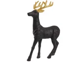 Ozdoby bożonarodzeniowe - Renifer Czarny Ze Złotym Porożem Brokatowy Ozdobny Brokatowy Jelonek 45Cm Duży - miniaturka - grafika 1