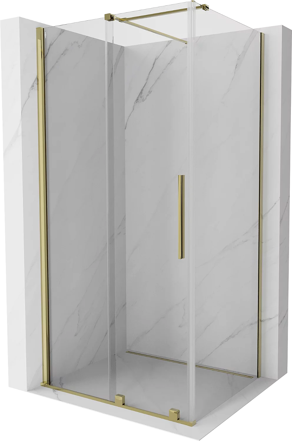Mexen Velar kabina prysznicowa rozsuwana 100x70 cm, transparent, złota - 871-100-070-01-50