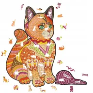 Puzzle - Puzzle npracownia Drewaniane Zwierzęta Dla Dorosłych Dzieci 452 el. XXL 3D KOT - miniaturka - grafika 1