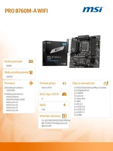 Płyta główna Płyta główna PRO B760M-A WIFI s1700 4DDR5 DP/HDMI mATX - Płyty główne - miniaturka - grafika 8