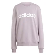 Bluzy damskie - adidas Damska bluza Essentials Linear French Terry, S, Ulubiona figa/biały, S - miniaturka - grafika 1
