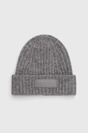 Czapki damskie - Tommy Hilfiger czapka z domieszką wełny kolor szary z grubej dzianiny - miniaturka - grafika 1