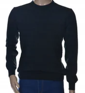 Swetry męskie - Sweter męski z bawełny elegancki bawełniany czarny 100% bawełna XL - miniaturka - grafika 1