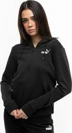Bluzy damskie - Puma Bluza damska Puma ESS Small Logo Full-Zip Hoodie czarna 586811 01 S - miniaturka - grafika 1