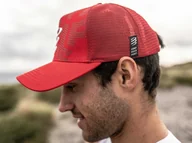 Czapki i chusty sportowe męskie - COMPRESSPORT Czapka lifestyle TRUCKER CAP czerwona - miniaturka - grafika 1