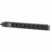 Inne akcesoria audio-wideo - Intellinet 715126 rozdzielacz zasilania PDU 8 x gniazdo sieciowe 1U Aluminium - miniaturka - grafika 1