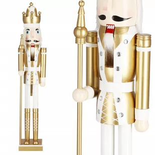 Dziadek do orzechów 125 cm drewniany żołnierzyk złoty, figurka świąteczna - Ozdoby bożonarodzeniowe Dziadek do orzechów 125 cm drewniany żołnierzyk złoty, figurka świąteczna - Ozdoby bożonarodzeniowe - miniaturka - grafika 1