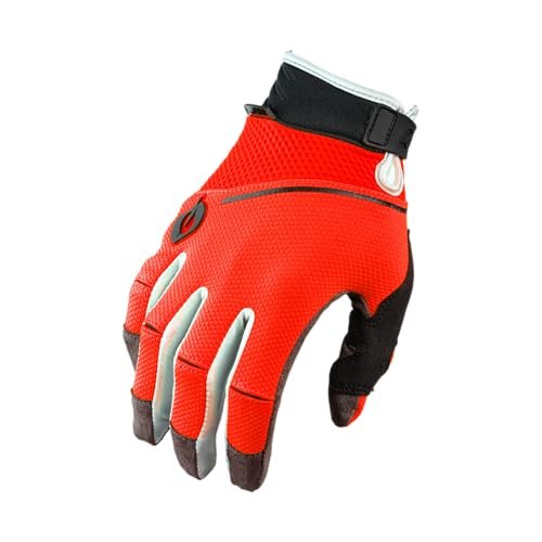 O'NEAL Rękawice rowerowe i motocrossowe MX MTB DH FR Downhill Freeride dłuższy mankiet, panele z siatki dla maksymalnej wentylacji Revolution Glove Dorośli Czerwono-Czarne Size S