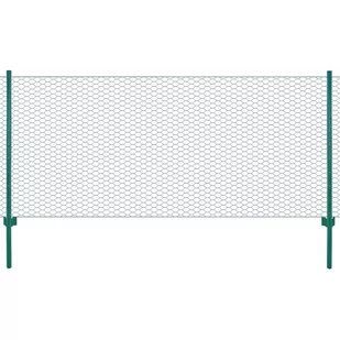 vidaxl Siatka ogrodzeniowa ze słupkami, stal, 25 x 0,75 m, zielony - Ogrodzenia - miniaturka - grafika 1
