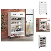 Szafki na buty - vidaXL Szafka na buty biała 60x35x105 cm materiał drewnopochodny - Półki i szafki na buty - miniaturka - grafika 1