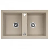 Zlewozmywaki - LAVEO SBB 420T BARBADOS Zlewozmywak granitowy 2 komory Wymiary: 480x780x185 mm Kolor: beż - miniaturka - grafika 1