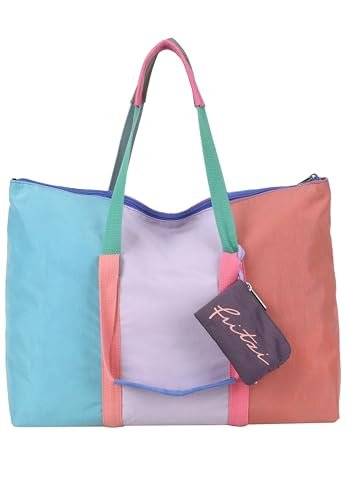 Fritzi My Shopper Limited Multi Shopper 100% nylonowa damska torba na ramię ultralekka torba na co dzień festiwal torba nylonowa torba shopper lekka torba 31 x 42 x 22,5 cm, kolorowa