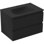 Szafki łazienkowe - Mexen Orio szafka łazienkowa 70 cm z umywalką Vela, 2 szuflady, czarna mat - 91A10-07047-2-BFF71-W23M71 - miniaturka - grafika 1