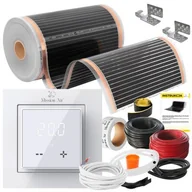 Ogrzewanie podłogowe - Folia grzewcza na podczerwień MISSION AIR 160 W/m² Black Silver PTC 12 m² (24 m x 50 cm) + regulator Aries LCD Biały - miniaturka - grafika 1