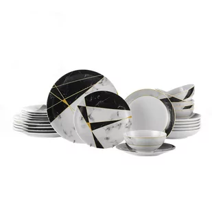 Serwis Obiadowy Dla 6 Osób Black Marble Kütahya Porselen - Serwisy obiadowe - miniaturka - grafika 1