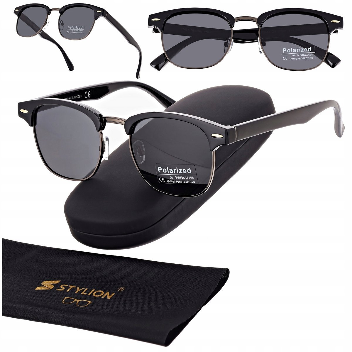 Okulary przeciwsłoneczne z polaryzacją POL-5061B czarny/grafit