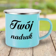 Kubki - Miętowy kubek metalowy, emaliowany z Twoim nadrukiem - miniaturka - grafika 1