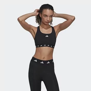 adidas Damski biustonosz treningowy Powerreact Medium Support Techfit, średni biustonosz treningowy, 2XLD, czarny - Biustonosze - miniaturka - grafika 1
