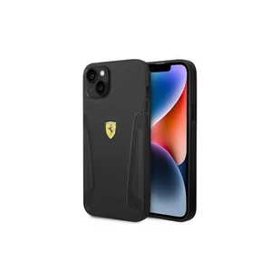 Ferrari Nakładka do iPhone 14 6,1" FEHCP14SRBUK czarna HC Leather Stamp Sides - Etui i futerały do telefonów - miniaturka - grafika 1