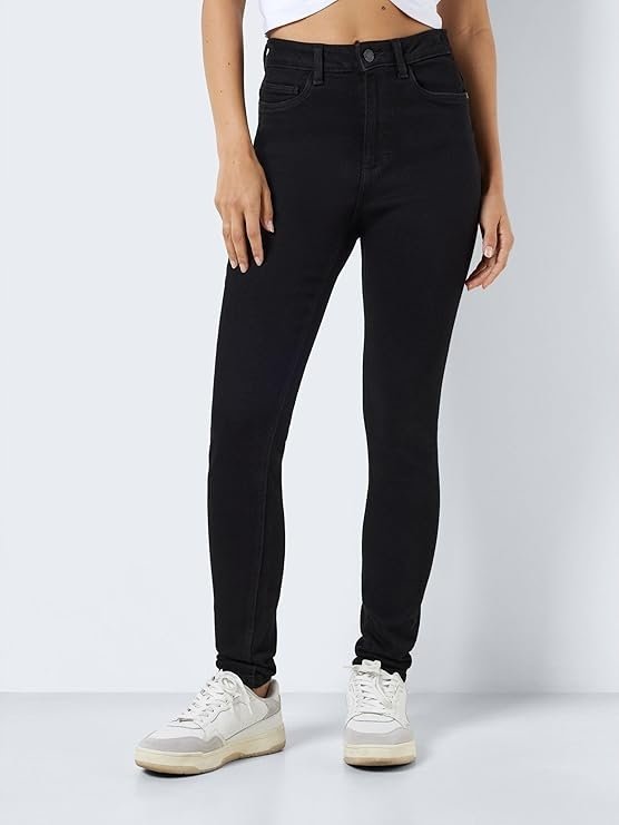 NOISY MAY CALLIE SPODNIE JEANSOWE RURKI CZARNE GŁADKIE 27/32 JSL