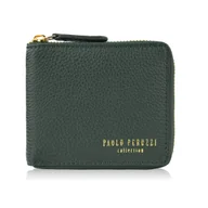 Portfele - Portfel damski skórzany mały ciemnozielony w orientacji poziomej z RFID Paolo Peruzzi KV-04-DGR - miniaturka - grafika 1