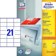 Etykiety do drukarek - Avery Etykiety uniwersalne Zweckform trwałe 70 x 41 mm, 2100 etykiet BL/ZW177 - miniaturka - grafika 1