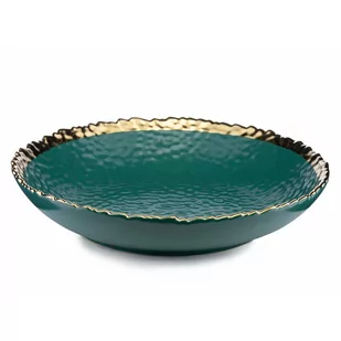 Talerz Obiadowy Duży Głęboki Kati Green Gold 26 Cm - Talerze - miniaturka - grafika 1