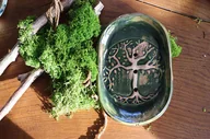 Mydelniczki i dozowniki mydła - Mydelniczka, akcesoria do łazienki, ceramiczna, wzory, zielona - miniaturka - grafika 1