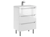 Szafki łazienkowe - Szafka Stojąca Z Umywalką ETH 60 cm - Biały Wysoki Połysk - miniaturka - grafika 1